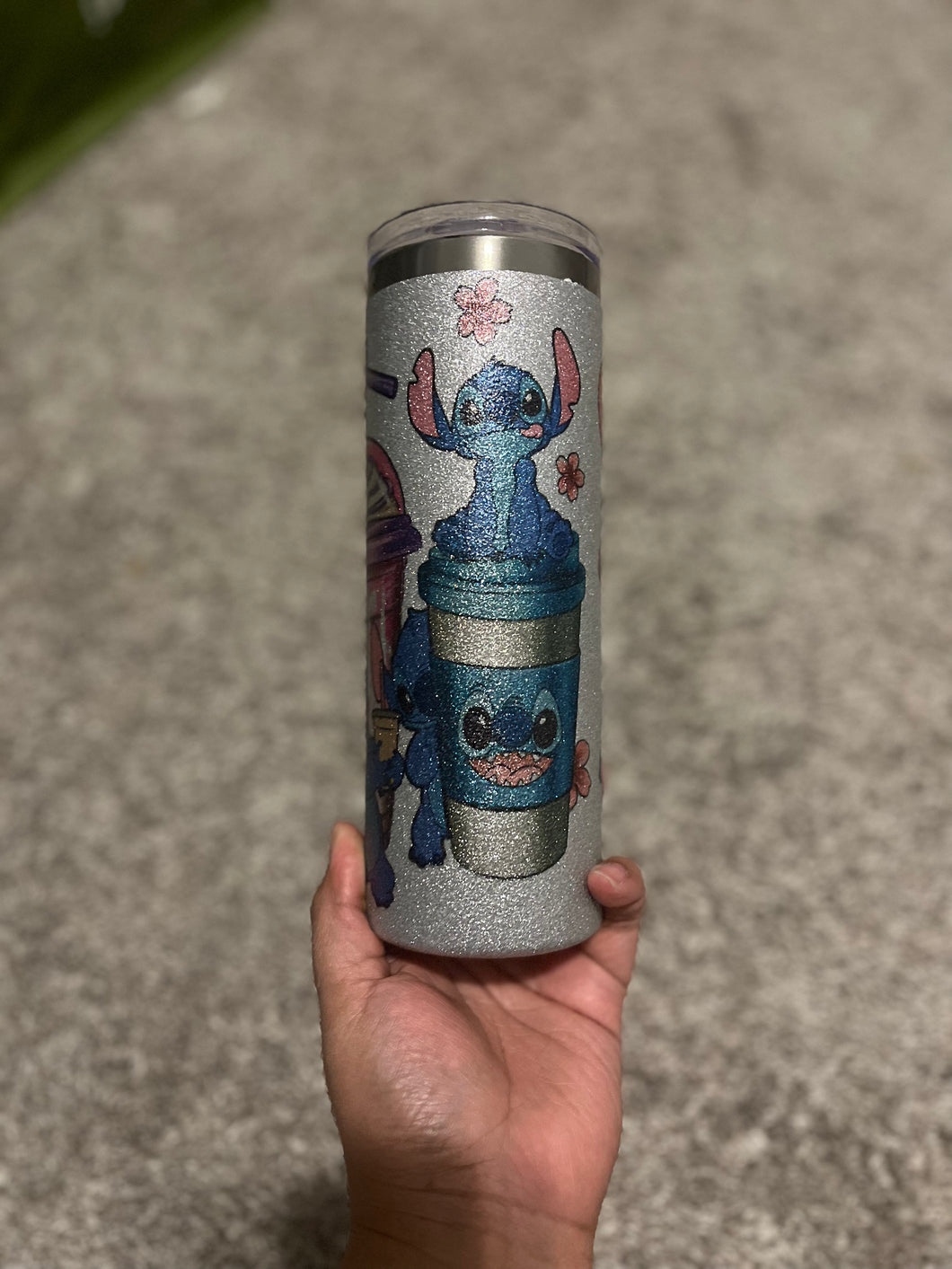 Glitter alien tumbler